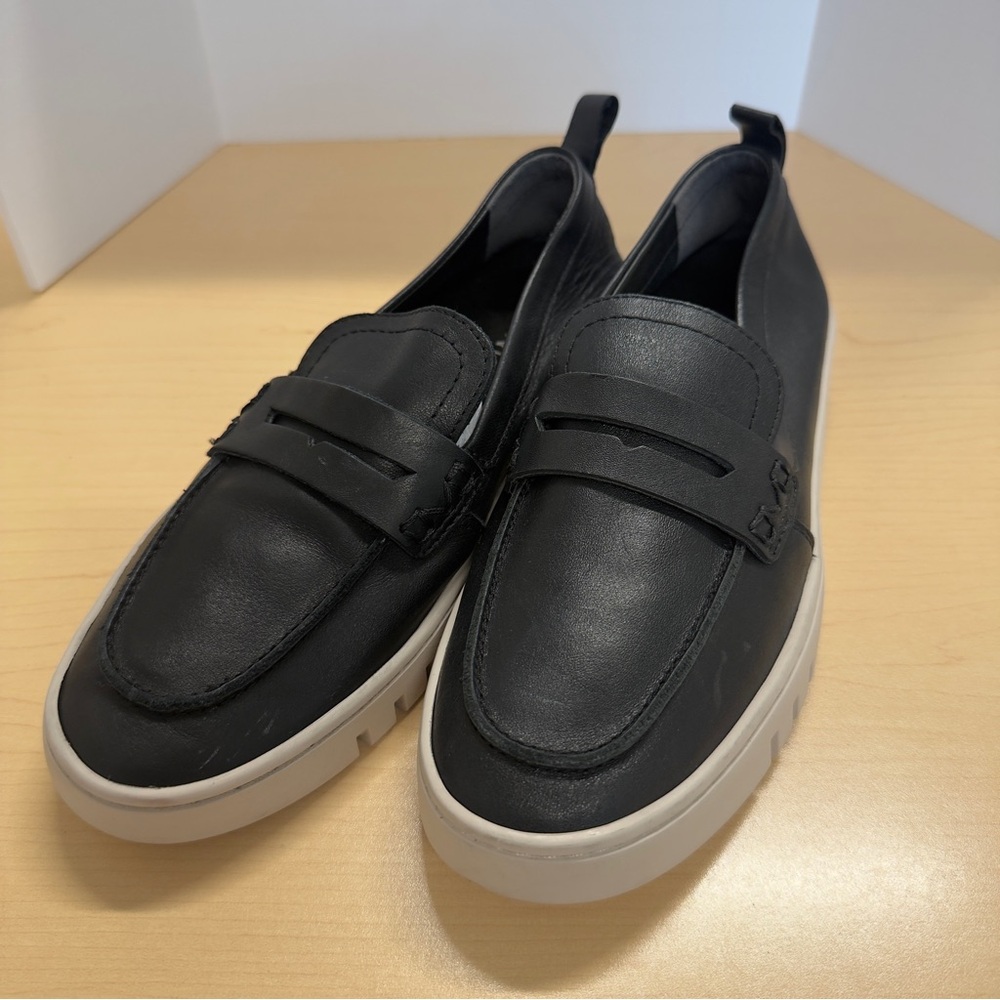 Vionic Uptown Leather Hybrid Penny Loafers - Black Size 7